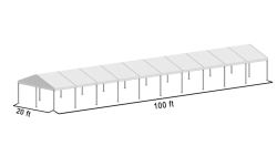 20x100 Frame Tent White Top