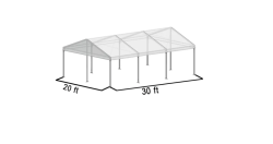 20x30 Frame Tent Clear Top