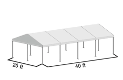 20x40 Frame Tent White Top