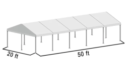 20x50 Frame Tent White Top