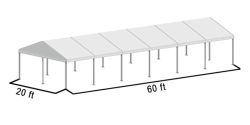 20x60 Frame Tent White Top
