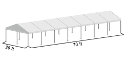 20x70 Frame Tent White Top