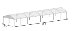 20x80 Frame Tent Clear Top