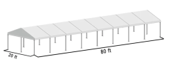 20x80 Frame Tent White Top