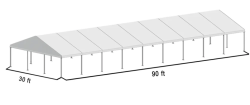 30X 90 Frame Tent White Top