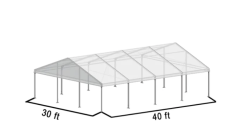 30x40 Frame Tent Clear Top