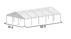 30x50 Frame Tent Clear Top