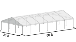 30x60 Frame Tent Clear Top