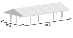 30x60 Frame Tent White Top