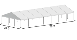 30x70 Frame Tent White Top