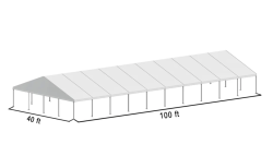40x100 Frame Tent White Top