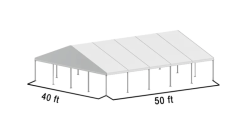 40x50 Frame Tent White Top