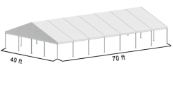 40x70 Frame Tent White Top
