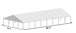 40x80 Frame Tent White Top
