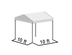 10x10 Frame Tent White Top