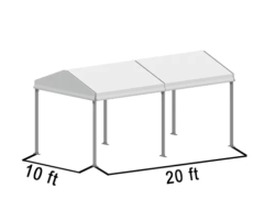 10x20 Frame Tent White Top