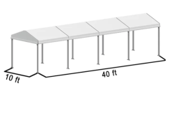 10x40 Frame Tent White Top