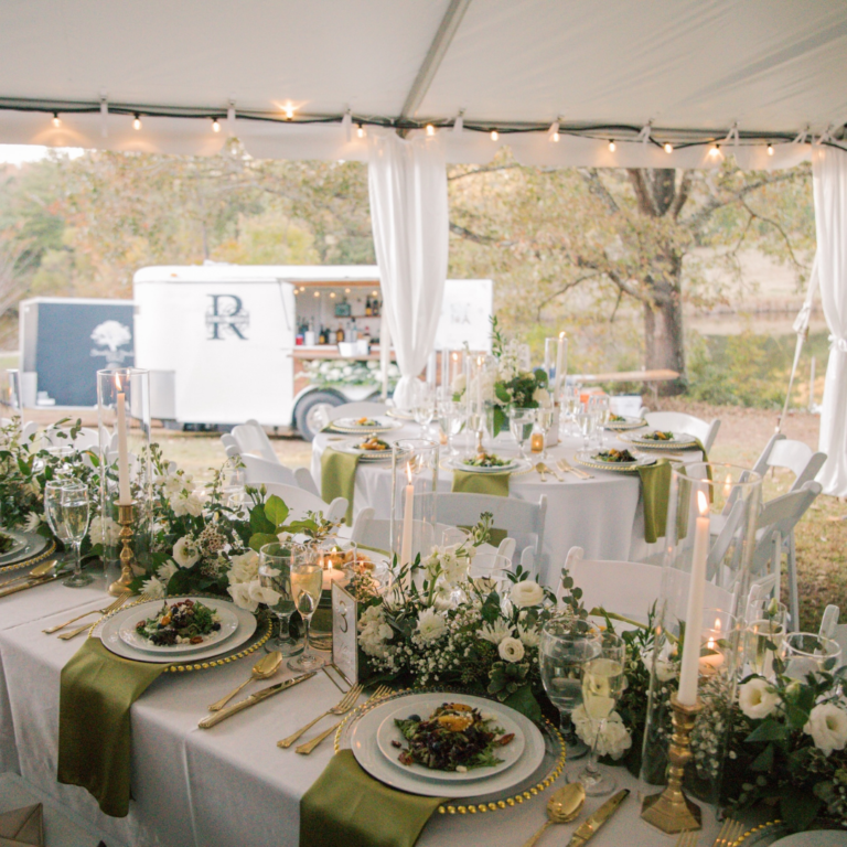 A frame tent wedding
